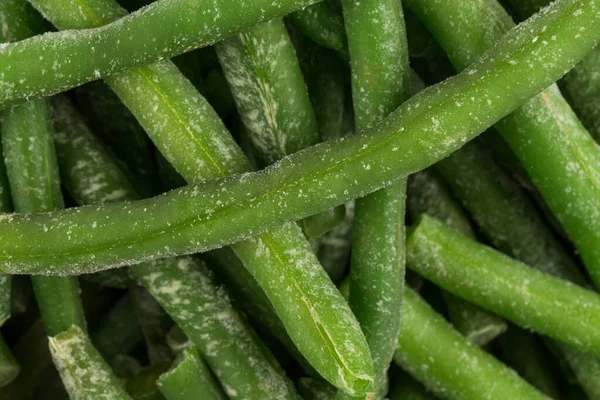 Mrożone Warzywa Cięte Fasola Szparagowa Misce Białym Tle — Zdjęcie stockowe