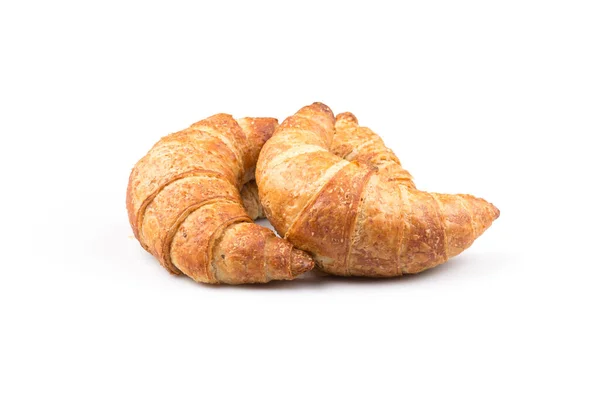 Croissant Proaspăt Gustos Fundal Alb — Fotografie, imagine de stoc