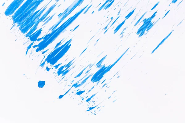 Tinta Acrílica Textura Fundo Azul Cor Papel Branco Acidente Vascular — Fotografia de Stock