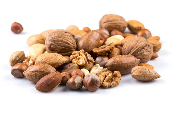 stock image Variety of Mixed Nuts Isolated on White Background