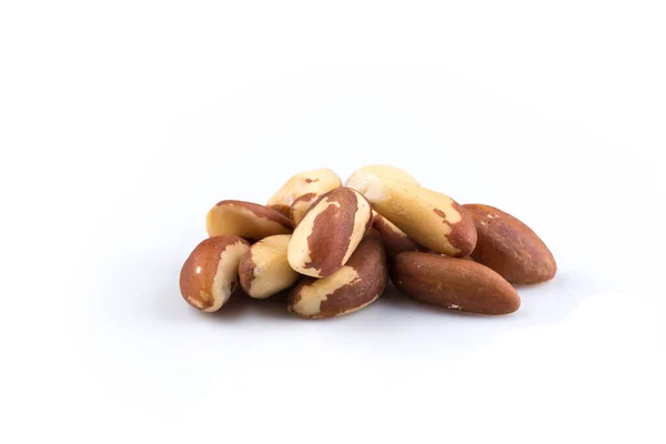 Brazil Nuts Close Isolated White Background — Stock Photo, Image