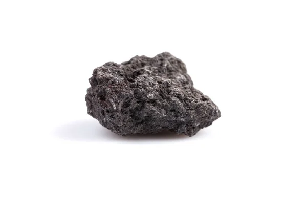 Black Lava Rock Volcano White Background — Stock Photo, Image
