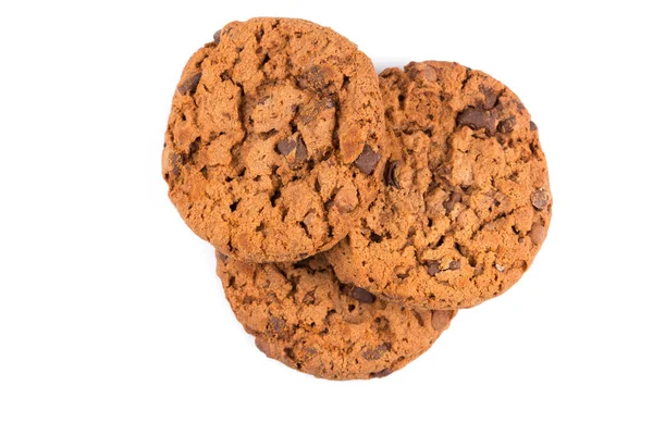 白い背景で隔離のチョコレート チップ クッキー — ストック写真