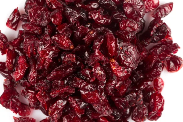 Τεμάχια Αποξηραμένων Cranberries Που Απομονώνονται Λευκό Φόντο — Φωτογραφία Αρχείου