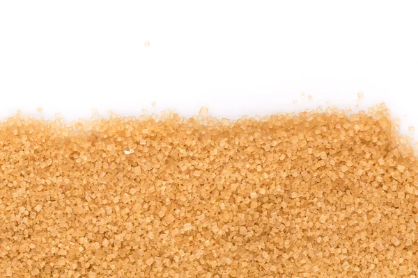 Cristalli Zucchero Canna Isolato Sfondo Bianco — Foto Stock