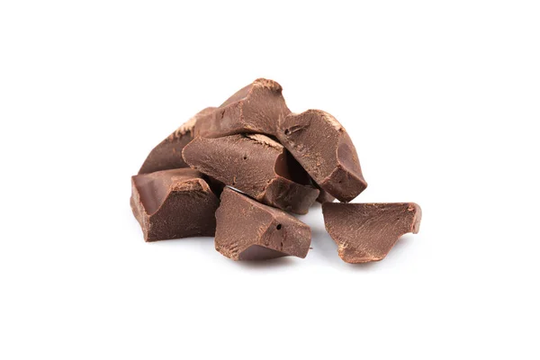 Natürliche Schokoladenmilch Dunkler Riegel Isoliert Auf Weiß — Stockfoto