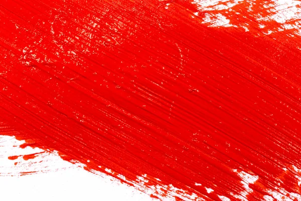Red Stroke Splash Paint Brush White Paper — Stockfoto