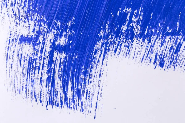 Kék Splash Stroke Festék Ecset Fehér Papír Textúra Háttér — Stock Fotó