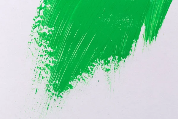 Textura Verde Golpe Salpicadura Del Pincel Pintura Sobre Fondo Papel — Foto de Stock