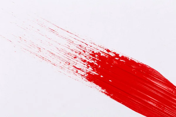 Peinture Rouge Éclaboussure Sur Papier Blanc — Photo