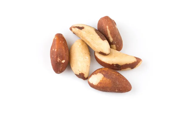 Brazil Nuts White Background Close — Stock Photo, Image