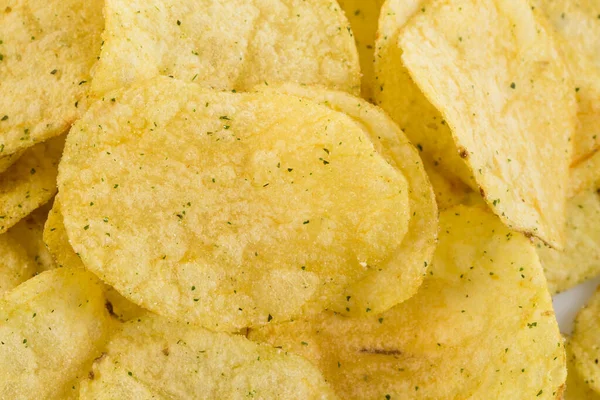 Prepared Potato Chips Snack Closeup Viewas Background — Stock Photo, Image