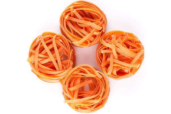 Chilli Orange Fettuccine Pasta White Background — Stock Photo, Image