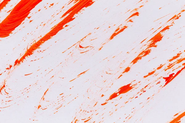 Acrylic Orange Red Paint Texture Background Hand Made Brush Paper — Stockfoto