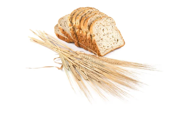 Свіжий Хліб Пшениця Білому Тлі — стокове фото