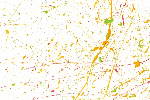 Színes Tinta Fröccsenés Paint Splatters Fényes Anyagból Több Színű Pöttyökkel — Stock Fotó