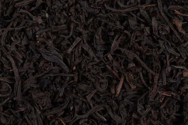 Dry Black Tea Leaves Close Texture Background — Stock Photo, Image