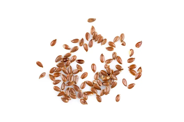 Close Flax Seeds Isolated White Background — Stock Photo, Image