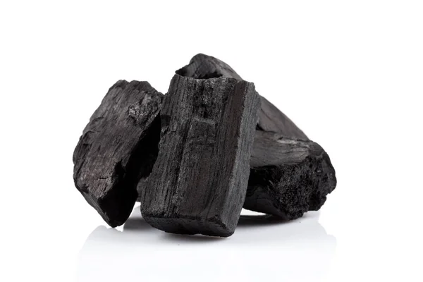 Деревне Вугілля Ізольоване Білому Тлі — стокове фото