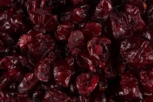 Pedaços Cranberries Secas Perto Para Fundo — Fotografia de Stock