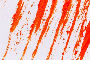 acrylic orange red paint texture background hand made brush on paper