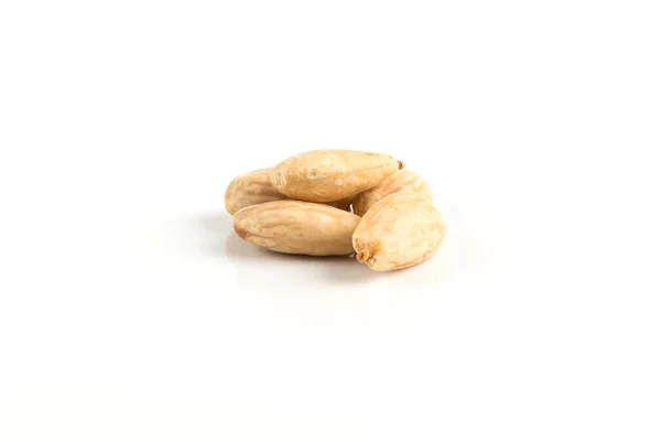 Heap Blanch Almond White Background — Foto de Stock