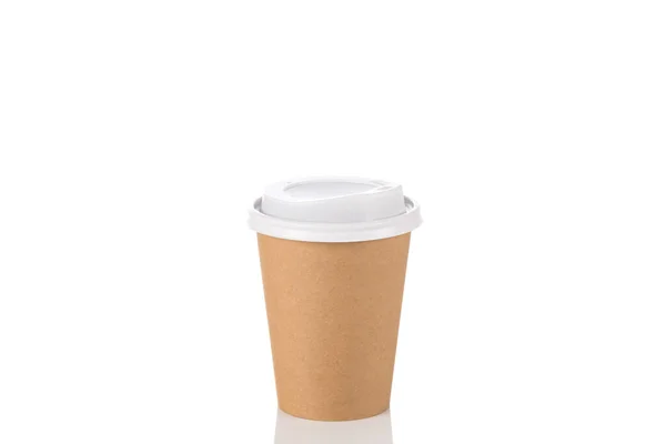 Leere Einweg Kaffeetassen Aus Papier Isoliert Auf Weißem Hintergrund — Stockfoto