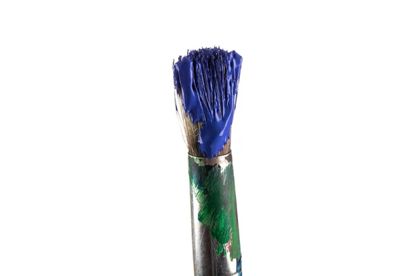 白を基調とした青絵具のブラシ — ストック写真