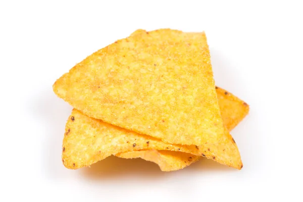Mexican Corn Nachos Chips Isolated White Background — Stock Photo, Image