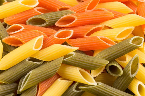 Pasta Color Penne Pastas Tomate Espinacas Trigo Formato Horizontal — Foto de Stock
