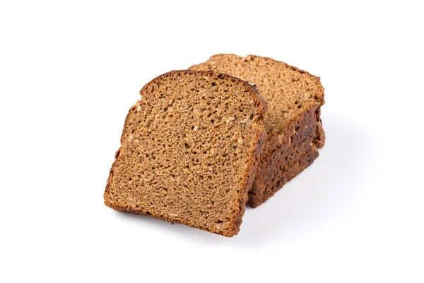 Plasterkach Chleba Żytniego Białym Tle — Zdjęcie stockowe