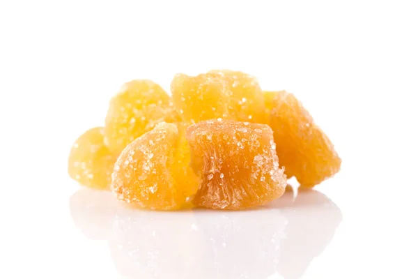 stock image heap of sweat Candied ginger isolated on white background