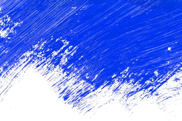 Éclaboussure Bleue Pinceau Sur Fond Texture Papier Blanc — Photo