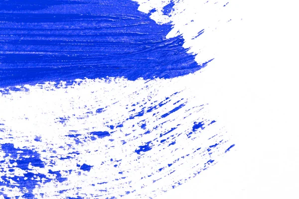 Colpo Spruzzata Blu Del Pennello Sfondo Bianco Carta Texture — Foto Stock