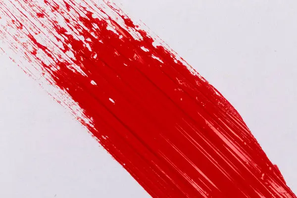 Pintura Vermelha Respingo Papel Branco — Fotografia de Stock