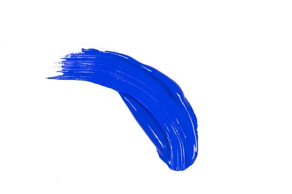 Синій Штрих Пензля Фарби Білому Папері — стокове фото
