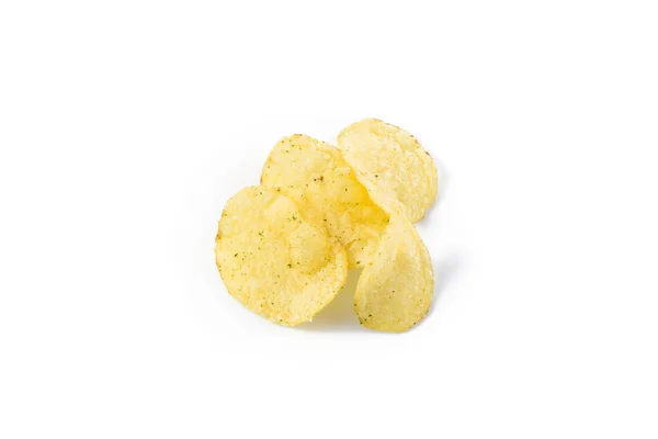 Préparé Chips Snack Vue Rapprochée Sur Fond Blanc — Photo