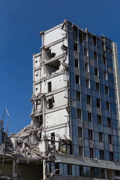 stock image Pieces of Metal and Stone are Crumbling from Demolished