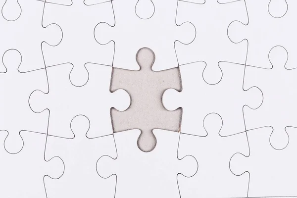 White Jigsaw Puzzle Background Close Blank Empty — Foto de Stock
