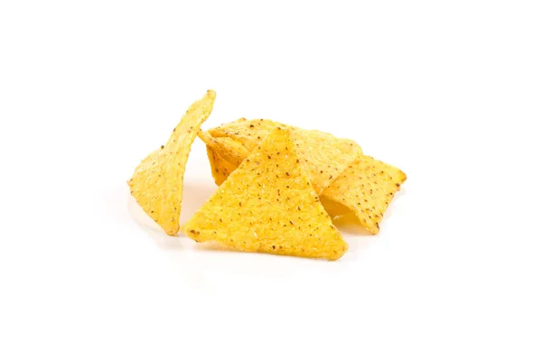 Gesalzene Mais Snack Nachos Chips Isoliert Auf Weiß — Stockfoto