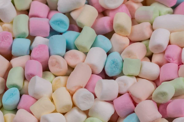 Kleurrijke Marshmallows Als Achtergrond Macro Fluffy Marshmallows Textuur Close — Stockfoto