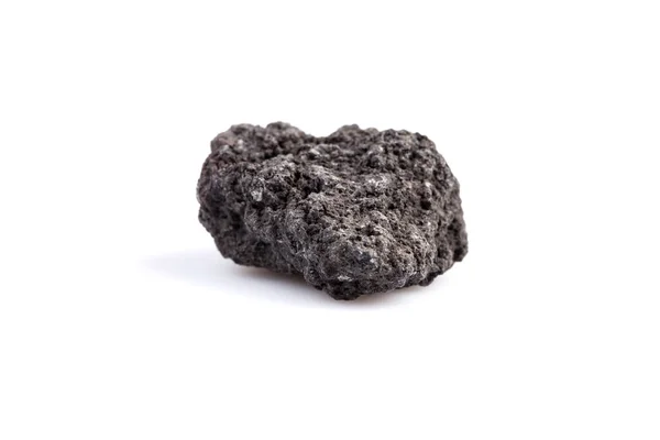 Black Lava Rock Volcano White Background — Stock Photo, Image