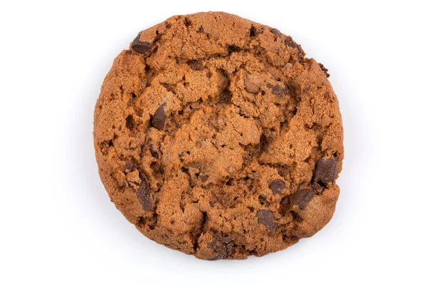 Cookie Aux Pépites Chocolat Isolé Sur Fond Blanc — Photo