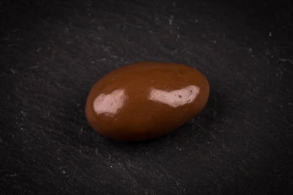 Almonds White Dark Milk Chocolate Bowl Stone Board — Stock Photo, Image