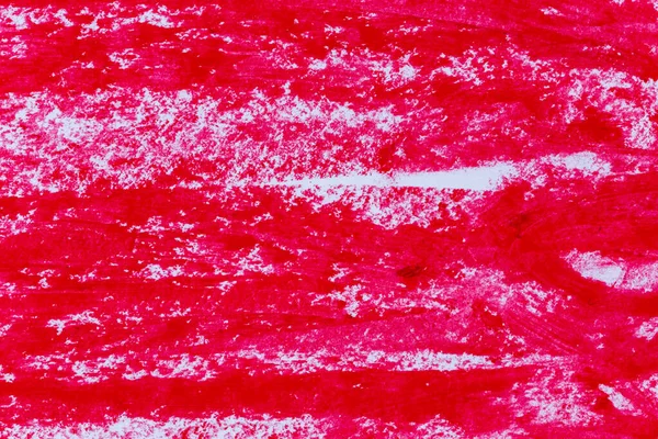 Vermelho Skatch Branco Lápis Cera Traços Textura Fundo — Fotografia de Stock