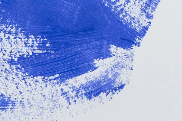 Curso Azul Escova Tinta Esboço Papel Branco — Fotografia de Stock