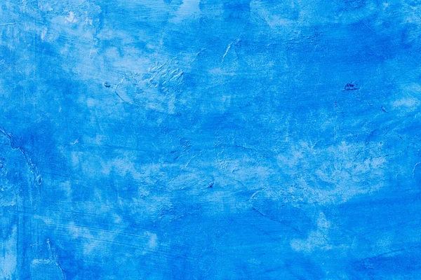 Abstrait Fond Bleu Texture Béton Plâtre Fait Main Mur — Photo