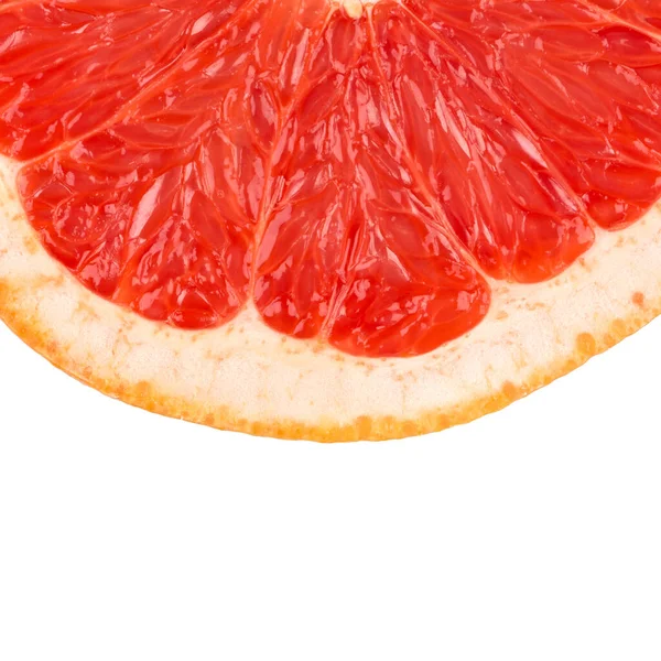 Scheibe Grapefruit Isoliert Auf Weißem Hintergrund — Stockfoto
