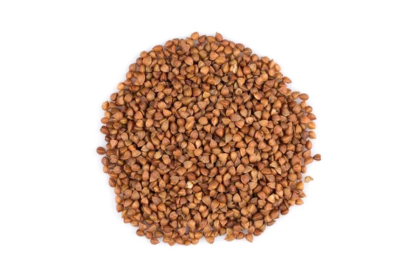 Pile Buckwheat Seeds Isolated White Background — Stock Photo, Image