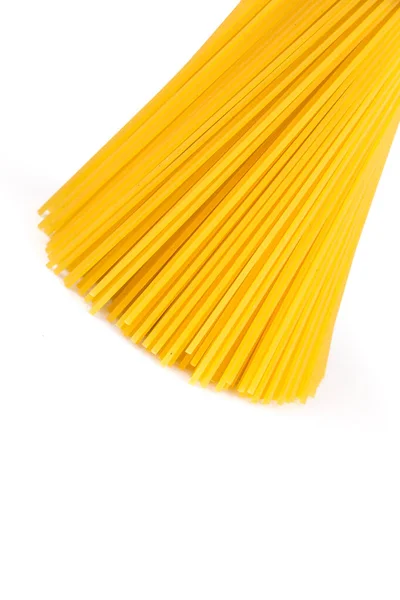 Okokt Pasta Spaghetti Makaroner Isolerad Vit Bakgrund — Stockfoto